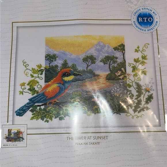 Rto M223 The River At Sunset Sun Embroidery Cross Stitch Kit Art. M223 - Picture 3 of 5